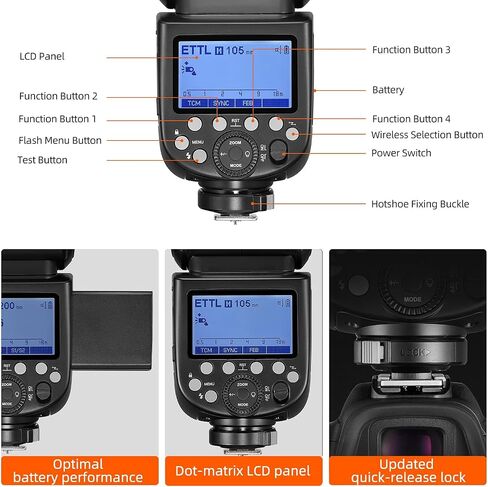 GODOX V860III-F TTL فلاش الكاميرا 76Ws الطاقة 1/8000s مزامنة عالية السرعة GN60 1.5s وقت إعادة التدوير، مصباح النمذجة 2W 5300K±200K درجة حرارة اللون، قفل سريع التحرير، مناسب لكاميرات سلسلة Fuji in Saudi Arabia