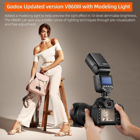 GODOX V860III-F TTL فلاش الكاميرا 76Ws الطاقة 1/8000s مزامنة عالية السرعة GN60 1.5s وقت إعادة التدوير، مصباح النمذجة 2W 5300K±200K درجة حرارة اللون، قفل سريع التحرير، مناسب لكاميرات سلسلة Fuji in Saudi Arabia