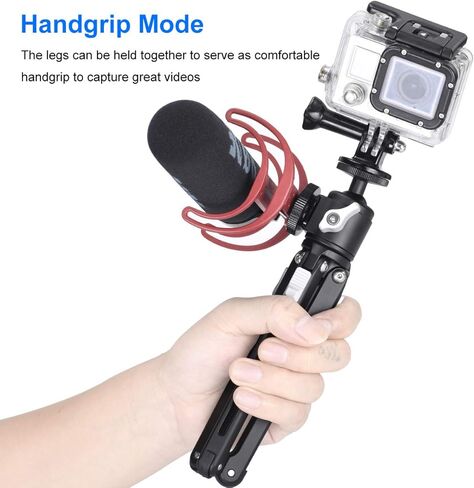 Mini Tripod for Camera,Cell Phone,Webcam Gopro DJI Mount on Table Stand,Ball Head with Cold Shoe Interface for MIC or Light Source Mount Black in Kuwait