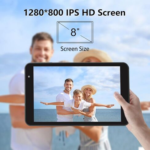 CWOWDEFU Tablet 8 Inch Android 11,WiFi 5G + AX WiFi 6,Dual Camera 5MP+8MP,800x1280 IPS HD,2GB RAM 32GB ROM TF Expansion 256GB,Quad-Core A133, Bluetooth 5.0 (Black) in Kuwait
