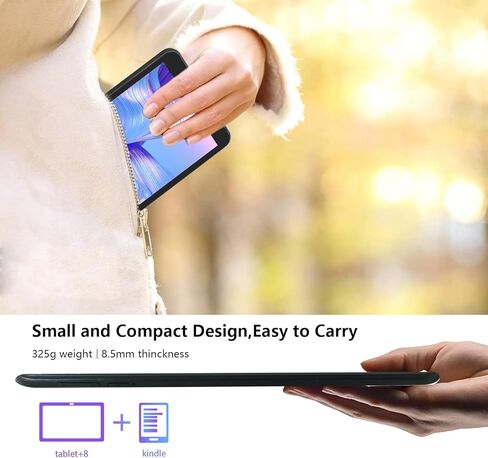 CWOWDEFU Tablet 8 Inch Android 11,WiFi 5G + AX WiFi 6,Dual Camera 5MP+8MP,800x1280 IPS HD,2GB RAM 32GB ROM TF Expansion 256GB,Quad-Core A133, Bluetooth 5.0 (Black) in Kuwait