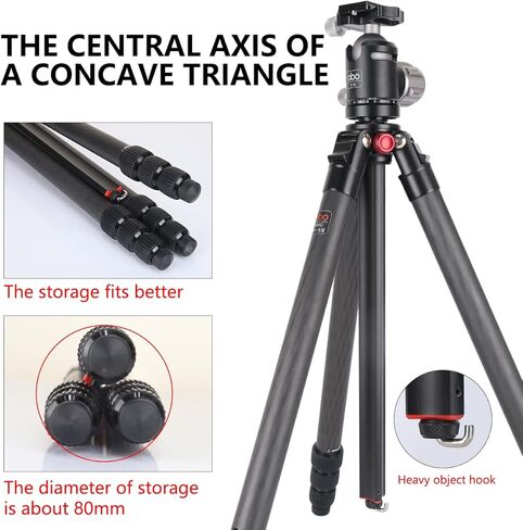 حامل ثلاثي من ألياف الكربون OBO N60C+H36 مع رأس كروي دوار 360 درجة لكاميرا DSLR الرقمية in Kuwait