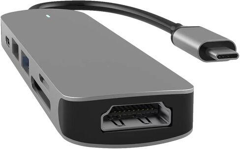 USB C HUB, USB C Adapter 6 in 1 with USB 3.0, 4K-HDMI, USB C Connection/PD, SD/TF Card Reader, Docking Station Compatible with MacBook Pro/Air Laptop and Other Type C Devices 10 in Saudi Arabia