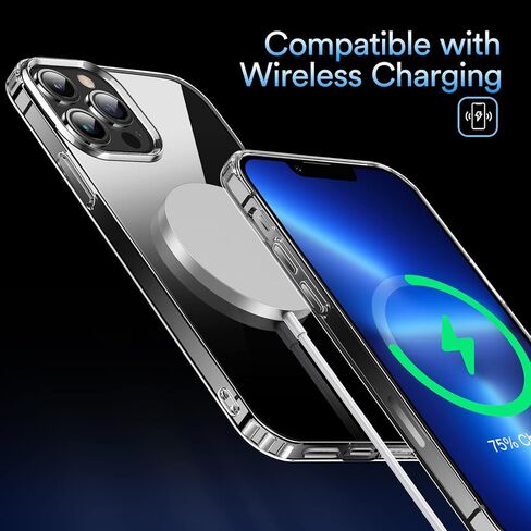 حافظة هاتف Elando Crystal Clear متوافقة مع حافظة iPhone 13 Pro، حافظة هاتف رفيعة مقاومة للصدمات بدرجة عسكرية غير صفراء، مقاس 6.1 بوصة in Kuwait