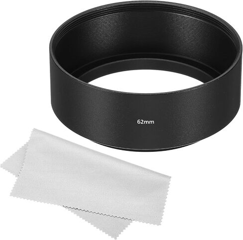 PATIKIL 62mm Lens Hood, Standard Focus Frosted Surface Anti-Reflective Inside Hood with Cleaning Cloth for Camera Lens, Black in Saudi Arabia