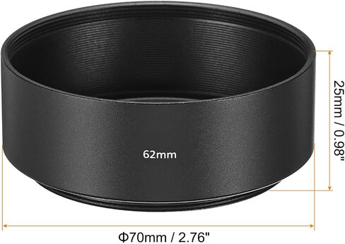 PATIKIL 62mm Lens Hood, Standard Focus Frosted Surface Anti-Reflective Inside Hood with Cleaning Cloth for Camera Lens, Black in Saudi Arabia