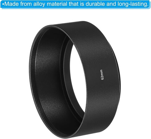 PATIKIL 62mm Lens Hood, Standard Focus Frosted Surface Anti-Reflective Inside Hood with Cleaning Cloth for Camera Lens, Black in Saudi Arabia