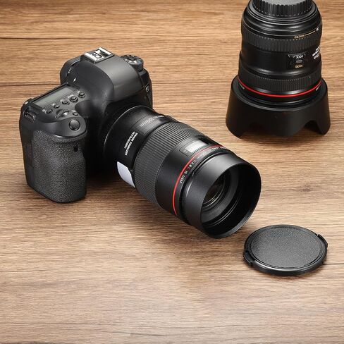PATIKIL 62mm Lens Hood, Standard Focus Frosted Surface Anti-Reflective Inside Hood with Cleaning Cloth for Camera Lens, Black in Saudi Arabia