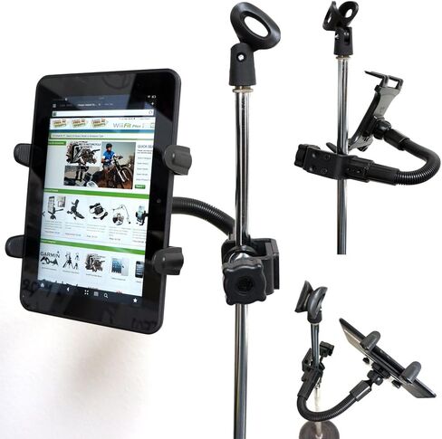 شاحن سيتي 12 Bendy Tough Metal Music Mic Microphone Stand & Zoom Desktop Clamp Mount for 7-12 inch Screen Tablet for Apple iPad Air Pro Mini Galaxy Tab Microsoft Surface Pro/Book (يناسب العلبة) in Saudi Arabia