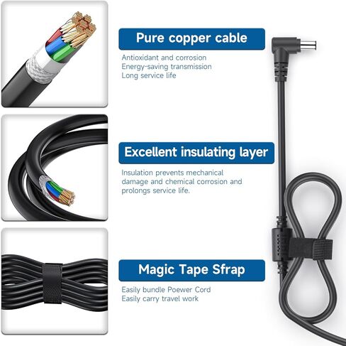 شاحن سلك محول تيار متردد 19 فولت لـ LG 19 بوصة 20 بوصة 22 بوصة 23 بوصة 24 بوصة 27 بوصة 29 بوصة 32 بوصة 34 بوصة شاشة LCD LED عريضة HDTV Flatron IPS236V IPS236-PN E2750VR-SN 27MP38VQ قابس سلك إمداد الطاقة in Kuwait