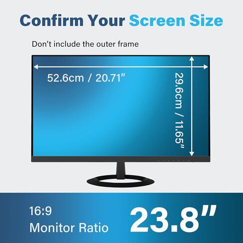 فلتر واقي شاشة الخصوصية SenseAGE للشاشة العريضة 23.8 بوصة (16:9)، واقي شاشة الخصوصية المضاد للضوء الأزرق لشاشات iMac/Samsung/Dell/Lenovo/HP & PC in Kuwait