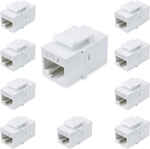 وصلات VICTEK أنثى إلى أنثى Cat6 Keystone RJ45، 10 عبوات، أبيض، تابلت in Saudi Arabia