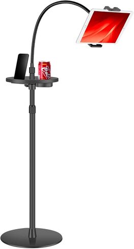 MagicHold حامل معدني لضبط ارتفاع السرير والمكتب على الأرض للهواتف الذكية اللوحية من 3 إلى 11 بوصة، متوافق مع Ipad Pro 9.7/10.5 بوصة، وIpad Air. آيباد ميني، آيفون (فضي مع صينية) in Kuwait