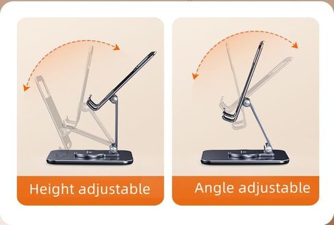 حامل حامل الهاتف اللوحي MagicHold، دوار سفلي، قابل للتعديل والطي، مصنوع من سبائك الألومنيوم المعدنية، متوافق مع جميع أجهزة iPad in Kuwait