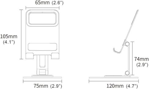 حامل حامل الهاتف اللوحي MagicHold، دوار سفلي، قابل للتعديل والطي، مصنوع من سبائك الألومنيوم المعدنية، متوافق مع جميع أجهزة iPad in Kuwait