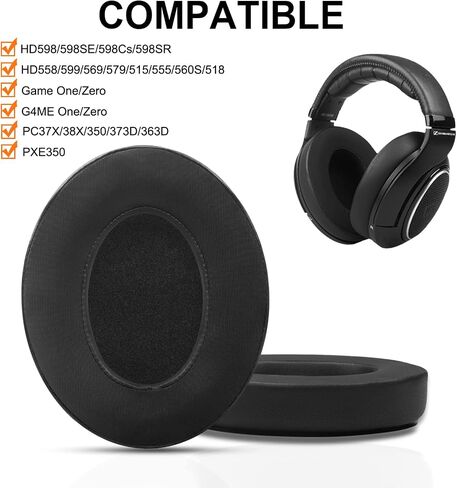 Gvoears Replacement Earpads Cushions for Sennheiser HD598/HD598 Cs/HD598 SE/HD598 SR/HD558/HD599/HD569/HD579/HD515/HD555/HD560s/HD518 Headphones Ear EADS, Soft Memory Foam, Upgraded Velour Fabric in Kuwait