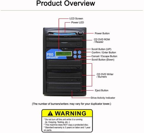 Produplicator 1 to 7 24X Burner CD DVD Duplicator - Standalone Copier Duplication Tower in Kuwait