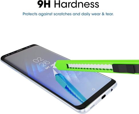 amFilm Glass Screen Protector for Samsung Galaxy S8 Plus, 3D Curved Tempered Glass, Dot Matrix with Easy Installation Tray, Case Friendly (Black), 1 Pack in Saudi Arabia