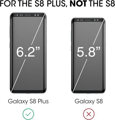 amFilm Glass Screen Protector for Samsung Galaxy S8 Plus, 3D Curved Tempered Glass, Dot Matrix with Easy Installation Tray, Case Friendly (Black), 1 Pack in Saudi Arabia