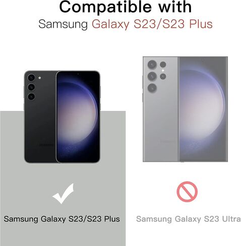 JETech Camera Lens Protector for Samsung Galaxy S23 5G 6.1-Inch / S23 Plus 5G 6.6-Inch, 9H Tempered Glass Metal Individual Ring Cover, Easy Installation Tray, HD Clear, Set of 3 (Phantom Black) in Saudi Arabia