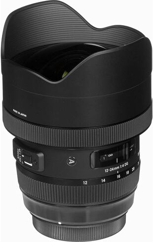 Sigma 12-24mm f/4 DG HSM Art Lens for Nikon F (205955) Bundle + Backpack + 64GB Card + Lens Case + Card Reader + Cleaning Set + Flex Tripod + Memory Wallet + IR Remote + Cap Keeper in Saudi Arabia