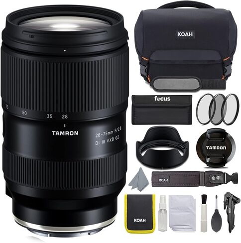 Tamron Di III VXD G2 28-75mm f/2.8 Lens for Sony E-Mount Bundle with Roebling Camera System Gadget Bag with Accessory Kit and 67mm 3-Piece Lens Filter Kit (3 Items) in Saudi Arabia