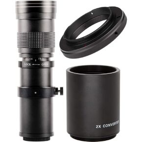 Ultimaxx 420-800mm (840-1600) f/8.3-16 HD Telephoto Zoom Lens for Nikon D3300, D3400, D3500, D5000, D5200, D5300, D5600, D7200, D7500, D750, D850, D500, & More Digital SLR Cameras