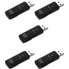 قارئ بطاقات USB CFIKTE، 2 في 1 USB 3.0 محول قارئ بطاقات الذاكرة عالي السرعة لـ Micro SD، Micro SDHC، Micro SDXC، TF، بطاقة SD، SDHC، SDXC، محور فتحات مزدوج، سرعة كتابة وقراءة تصل إلى 5 جيجابت في الثانية (5 عبوات) in Kuwait