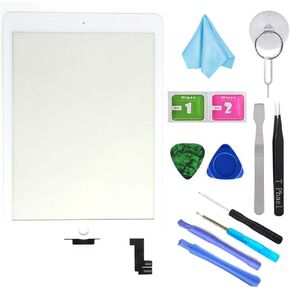 طقم إصلاح محول رقمي جديد من T Phael Black لجهاز iPad Air 2 9.7 بوصة الجيل الثاني A1566 A1567 بديل محول رقمي لشاشة تعمل باللمس (بدون زر الصفحة الرئيسية). in Kuwait