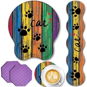 Wrist Rest Support Ergonomic Gel Mouse Pad & Memory Foam Keyboard Set with Coasters,Non-Slip Rubber PU Base Easy Typing and Pain Relief for Computer Office,Bible Verses Proverbs 31:25 with Flowers