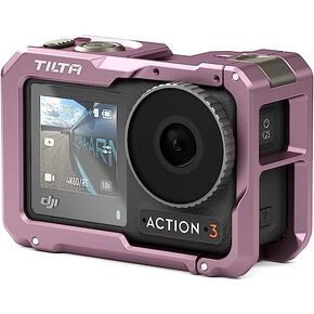 قفص كاميرا كامل من Tilta متوافق مع DJI Osmo Action 3 | تصميم سريع الإصدار على الوجهين | جهاز استقبال الحذاء البارد | TA-T40-FCC (أسود)