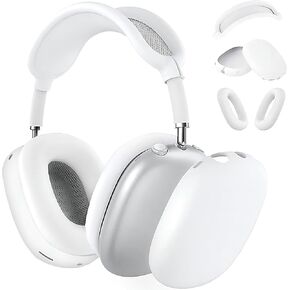 [3 في 1] حافظة سيليكون Vsagier لجهاز AirPod Max، غطاء وسادة الأذن / غطاء أكواب الأذن / غطاء عصابة الرأس، جلد مضاد للخدش، ملحقات غطاء حماية فائق لجهاز Apple AirPods Max (أبيض)... in Kuwait