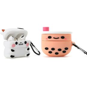 【2 Pack】 TYOROY Cute Boba Tea+White Cow Case for Airpod Pro/Pro 2,3D Cute Kawaii Kids Teens Girls Women Lovely Boba Tea+White Cow Case for Airpod Pro 2019/Airpod Pro 2 Gen 2022 in Kuwait