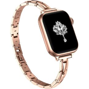 Secbolt Bands Compatible with Apple Watch Band 38mm 40mm 41mm iWatch SE Series 9/8/7/6/5/4/3/2/1, Slim Dressy Stainless Steel Bracelets for Women in Kuwait