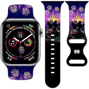 Cartoon Band for Apple Watch 38mm/40mm/41mm/42mm/44mm/45mm, Bands for Apple Watch Series 8 7 6 5 4 3 2 SE, Silicone iWatch Band for Kids Women Men