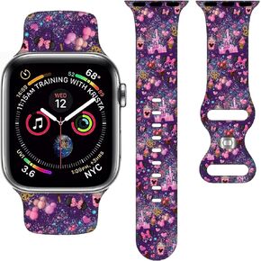 Cartoon Band Compatible with Apple Watch 38mm/40mm/41mm/42mm/44mm/45mm/46mm, Cute Bands Replacement for Apple Watch Series 10 9 8 7 6 5 4 3 SE2, Silicone iWatch Band for Women Men in Kuwait