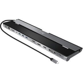 محطة إرساء j5create USB C - تدعم ما يصل إلى 3 شاشات عرض في وقت واحد | HDMI، DisplayPort، VGA، شحن سريع 100 وات PD، جيجابت إيثرنت | يأتي مع مقصورة كابل من النوع C (JCD543) (متجدد) in Kuwait