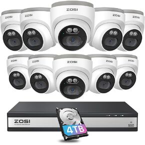 ZOSI C220 8CH 5MP NVR with 8 x 4MP Audio PoE CCTV Camera System, 2TB HDD in Kuwait