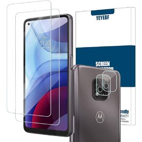 واقي شاشة موتو جي باور 2021 + واقيات عدسة الكاميرا من واي اي اي بي اف، [قطعتان] واقي شاشة من الزجاج المقسى [خالٍ من الفقاعات] [مناسب للحافظة] واقي شاشة زجاجي لهاتف موتورولا موتو جي باور 2021 in Kuwait