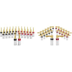 Sewell SilverbackSL Gold Pin Banana Plugs for Spring-Loaded Inputs, 12-Pack (SW-30006-12) & Direct SW-29751-6 Silverback Banana Plugs(6 pairs/12 Pieces)