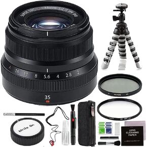 عدسة Fujifilm XF 35 مم F/2 R WR (أسود) مع ملحقات متقدمة وحزمة سفر | عدسة فوجي XF35mm in Kuwait