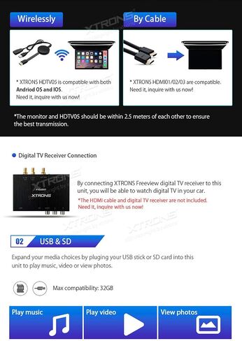 XTRONS® 17.3 بوصة 16:9 شاشة TFT رقمية رفيعة للغاية FHD 1080P مشغل فيديو علوي للسيارة شاشة مثبتة على السقف منفذ HDMI 1920 * 1080 سماعات رأس IR جديدة عالية الوضوح (أسود وأبيض) (بدون DVD) in Saudi Arabia