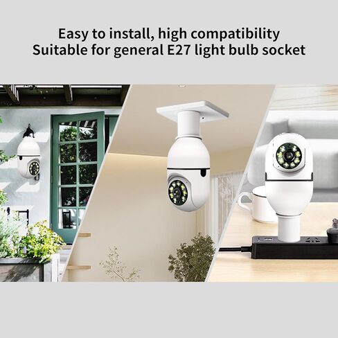 GuFamily Light Bulb Camera 2K Night Vision Security Surveillance Camera Support 2.4GHZ & 5GHz WiFi Camera Remote Control Outdoor Camera Motion Detection & Tracking Cam, Cloud & SD Card Storage in Kuwait