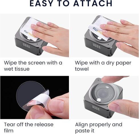 واقيات شاشة وعدسات kwmobile متوافقة مع واقي شاشة DJI Osmo Action 2 (3 قطع) - شفاف in Kuwait