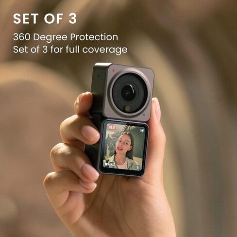 واقيات شاشة وعدسات kwmobile متوافقة مع واقي شاشة DJI Osmo Action 2 (3 قطع) - شفاف in Kuwait