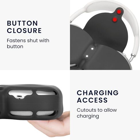 غطاء سيليكون kwmobile متوافق مع حامل حافظة Apple Airpods Max لسماعات الرأس فوق الأذن - وردي مترب in Kuwait