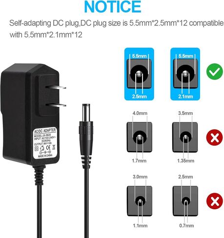 12V 1.5A Universal Power Supply Adapter, 3.2Ft Exact Long Wall Wart Transformer Charger Cord for Dome Bullet CCTV Security Camera in Saudi Arabia