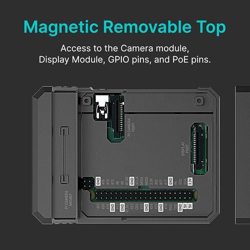 علبة أرغون نيو مع مصدر طاقة يو إس بي نوع سي لراسبيري بي 4 | تدعم مروحة التبريد والكاميرا وشاشة LCD | يمكن الوصول إلى دبابيس GPIO وPOE in Kuwait