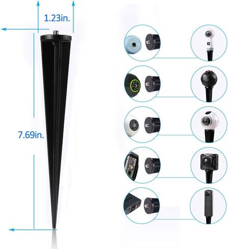 عمود تثبيت على الأرض لـ Insta360 One R Samsung Gear 360 2017 Edition Cam، 360fly 360° Cam، Ricoh Theta V SC2 M15، LG 360، Nikon Keymission 170/360&Garmin Virb 360 Cam in Saudi Arabia