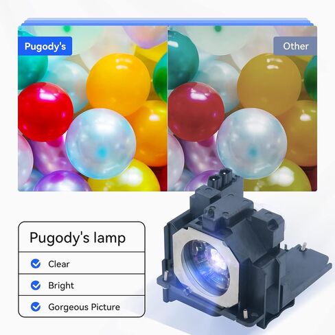 Pugody ET-LAE300 Original Projector Lamp Bulb for Panasonic PT-EW300 EW540LU EW540U EW640 EW640LU EW640U EW730Z EW730ZL EW730ZU EX510 EX510LU EX610 EX610LU EX800Z EX800ZL EZ580 EZ580U EZ770Z EZ770ZLU in Saudi Arabia